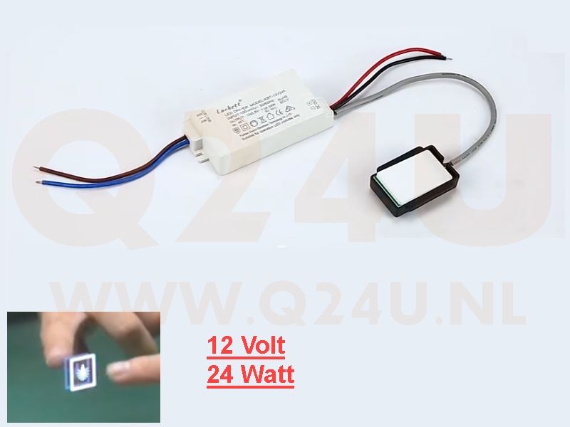 Corbett KBT-12V24A Driver LED 12V 24W con interruttore touch – Alimentatore dimmerabile per illuminazione LED da specchio