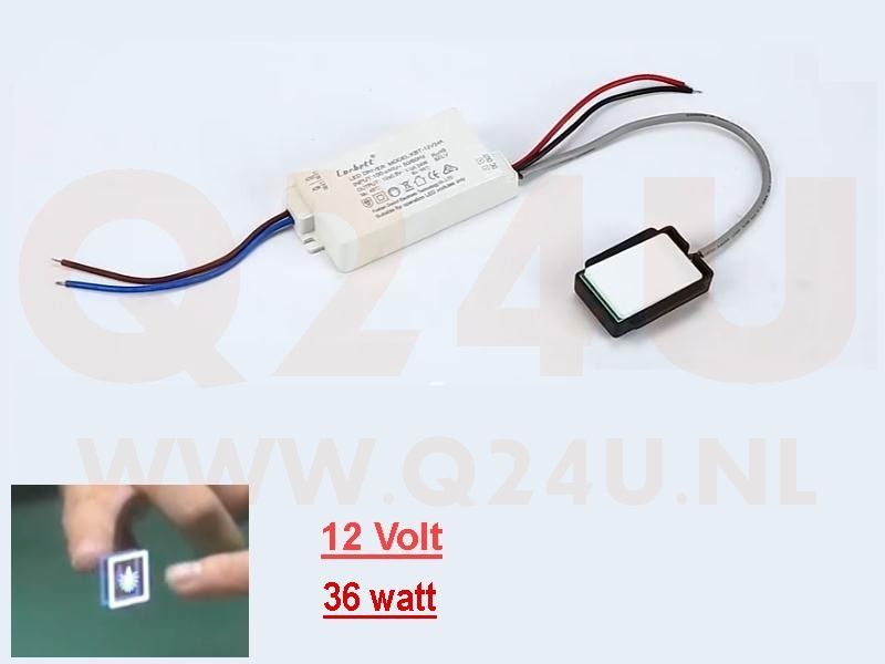 Corbett KBT-12V36A Driver LED 12V 36W con interruttore touch – Alimentatore dimmerabile per illuminazione LED da specchio