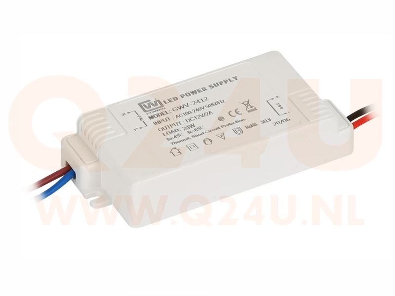 Alimentatore LED 12V 2A 24W – Alimentatore stabilizzato per illuminazione LED e riscaldamento dello specchio