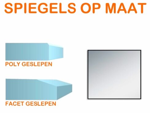 Spiegel op maat 4 mm vierkant (Facet geslepen)